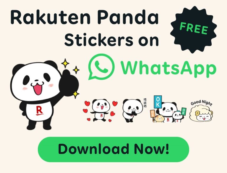 Download and share your favourite Rakuten Panda Stickers on WhatsApp now!